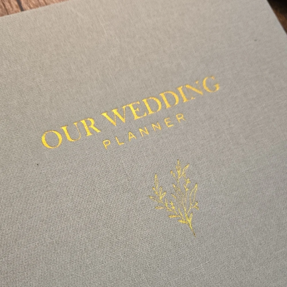 New Elegant Sage Wedding Planner with Gold Accents